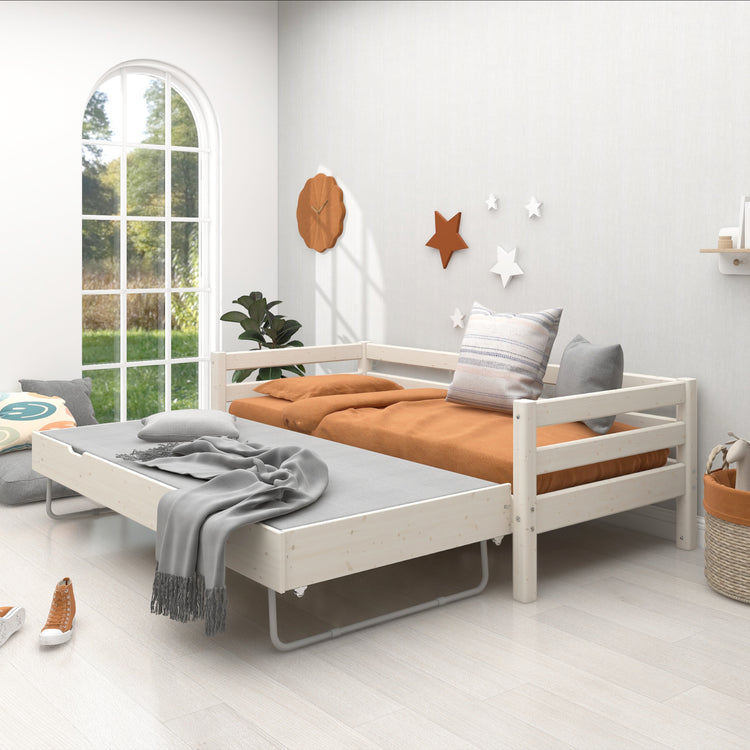 Single bed Slats Rails Guest bed White 200x90          Line