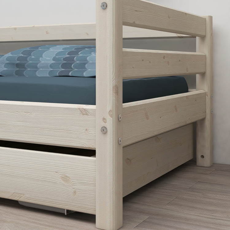Single bed Slats Rails Guest bed White 200x90          Line