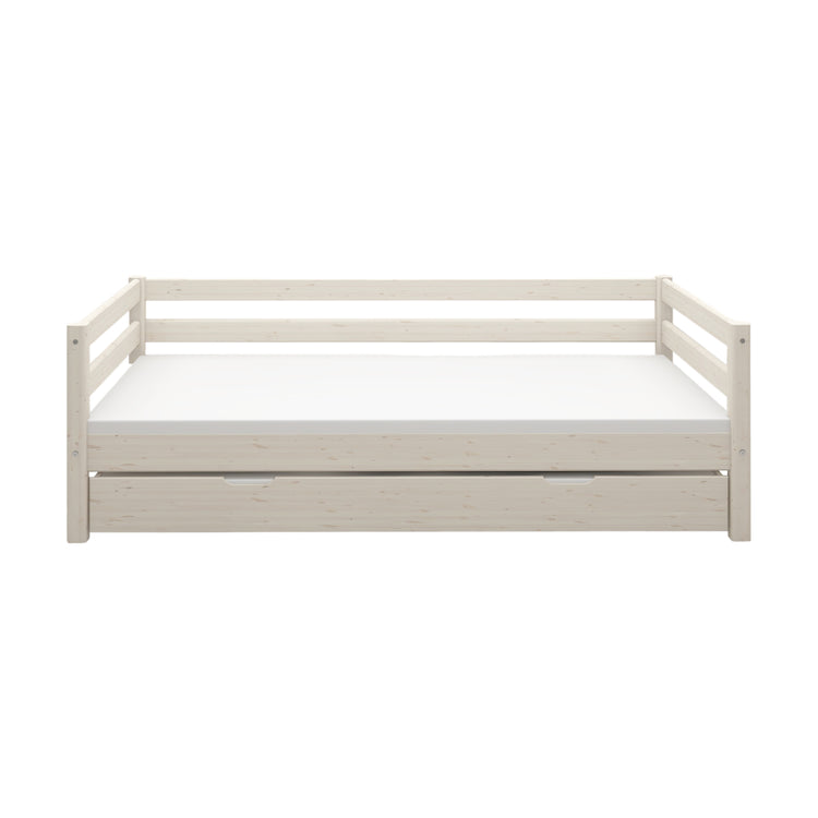 Single bed Slats Rails Guest bed White 200x90          Line