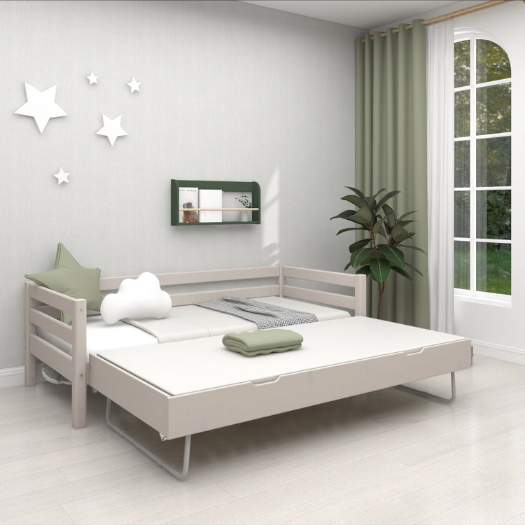 Single bed Slats Rails Guest bed Grey W. 200x90         Line