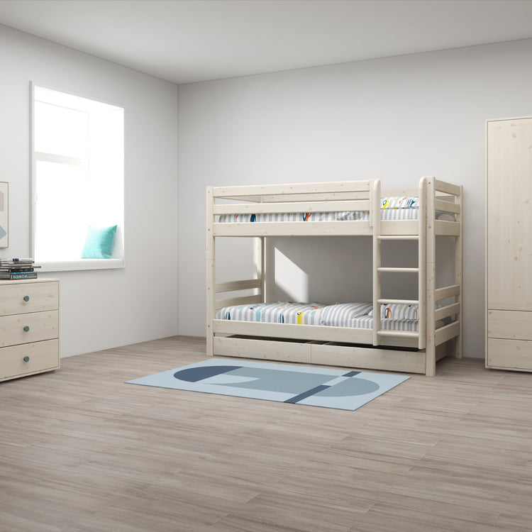 Bunk bed Str. Ladder + Drws. White 200x90               Line