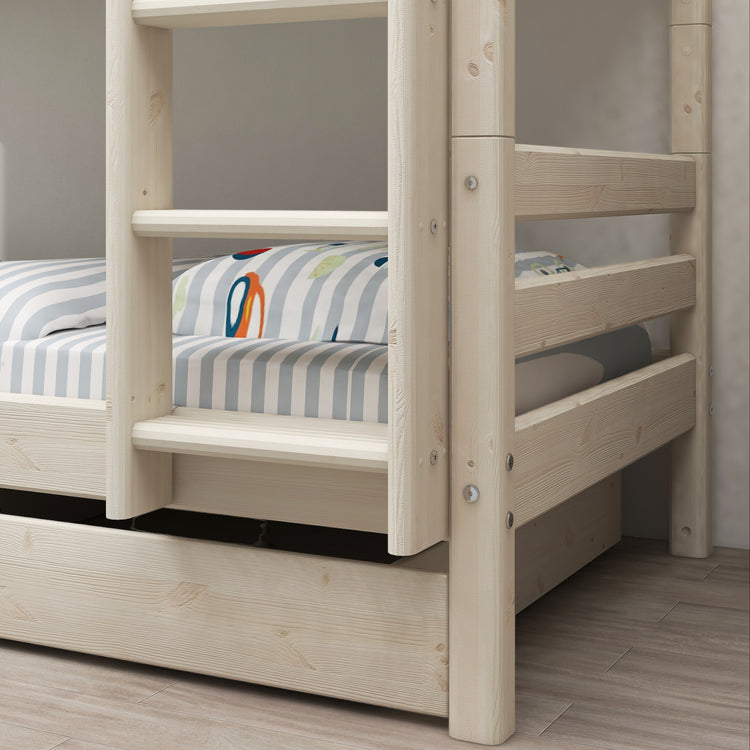 Bunk bed Str. Ladder + Drws. White 200x90               Line