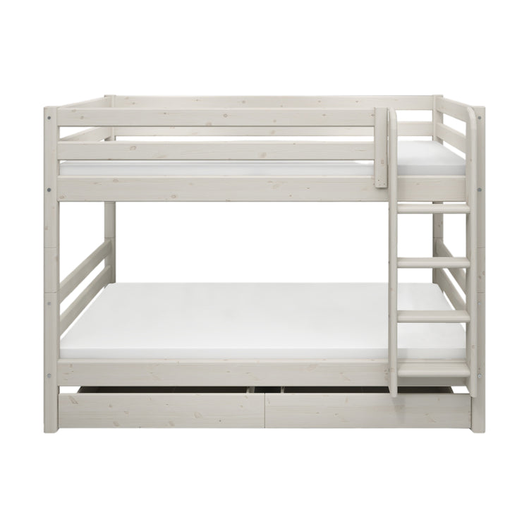 Bunk bed Str. Ladder + Drws. White 200x90               Line