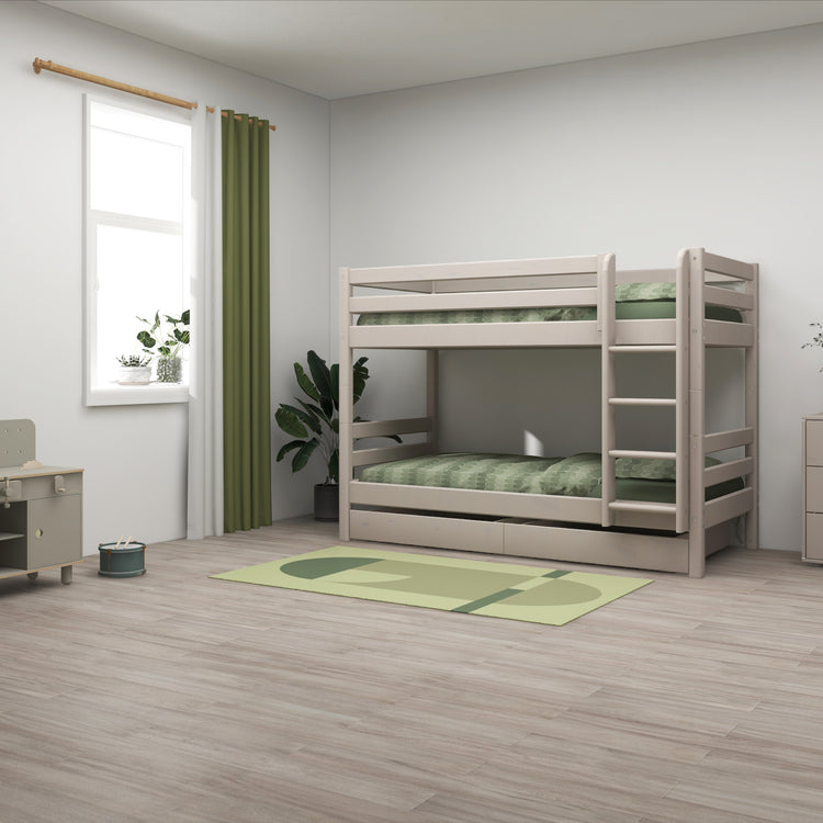 Bunk bed Str. Ladder + Drws. Grey W. 200x90             Line