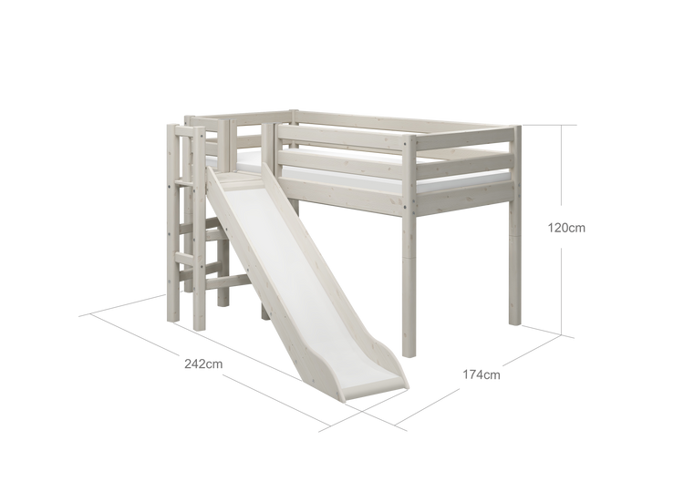 Midsleeper + Platform & Slide White 200x90              Line