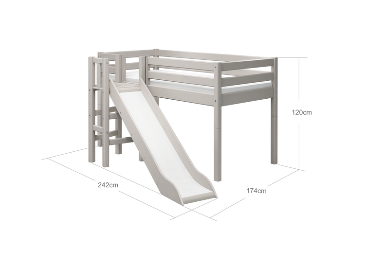 Midsleeper + Platform & Slide Grey W. 200x90            Line