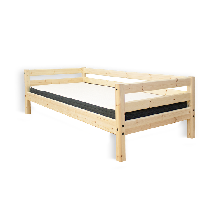 Single bed + safety rails back 200x90 Untr.