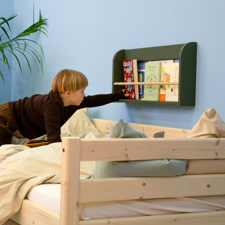 Single bed + safety rails back 200x90 Untr.