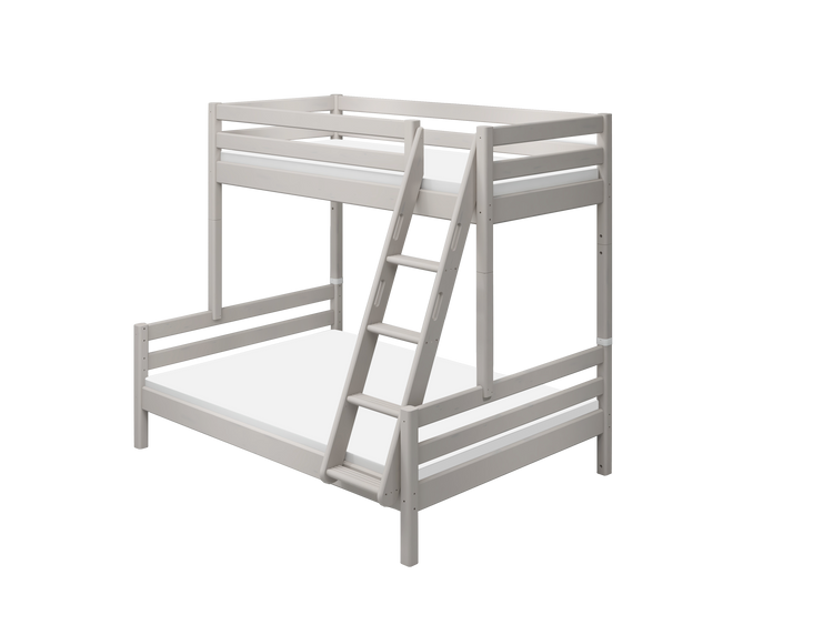 Bunkbed 3 pers Grey W. 200x140/90cm SL.ladder Handle grip L.