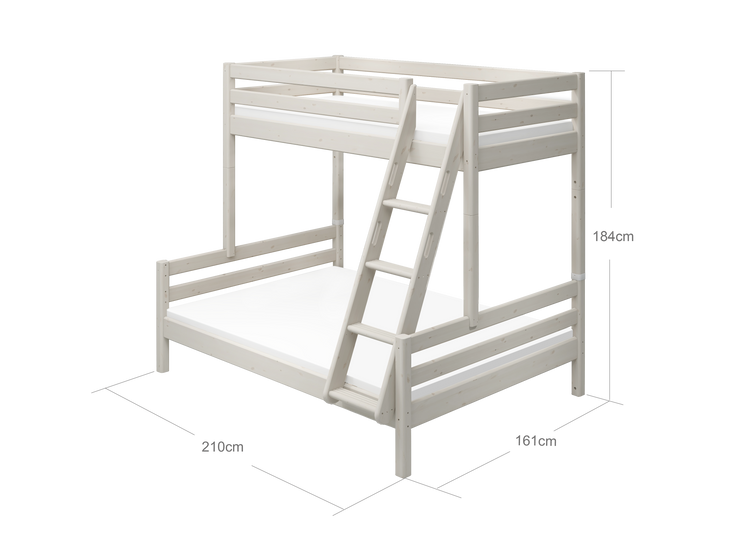 Bunkbed 3 pers White 200x140/90cm SL.ladder Handle grip Line