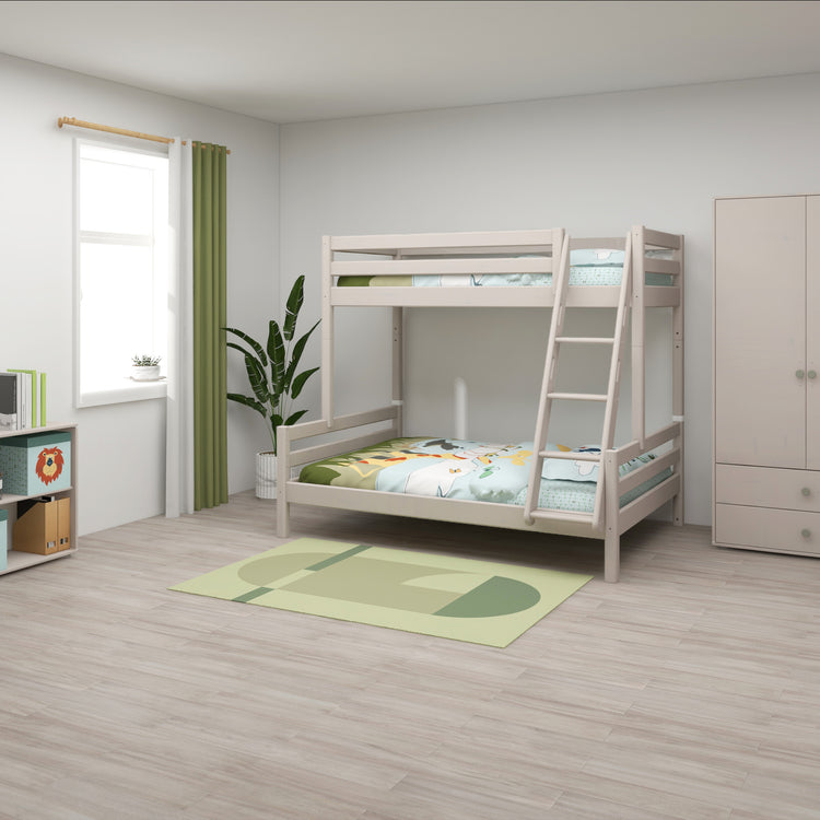 Bunkbed 3 pers Grey W. 200x140/90cm SL.ladder Handle grip L.