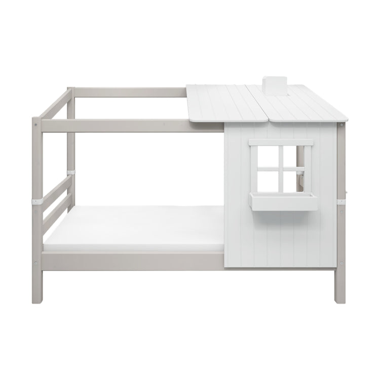Single bed with 1/2 tree house Grey W./F.Wht. 200x90cm