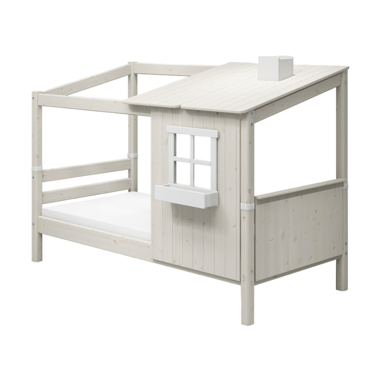 Single bed with 1/2 tree house White/F.Wht. 200x90cm