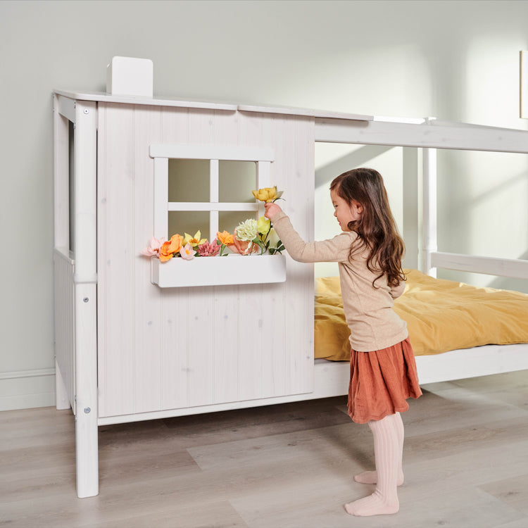 Single bed with 1/2 tree house White/F.Wht. 200x90cm