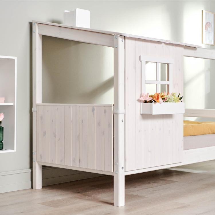 Single bed with 1/2 tree house White/F.Wht. 200x90cm