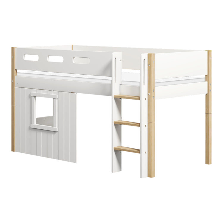 Mid sleeper NOR 200x90 Str. ladder & Tree hut White window