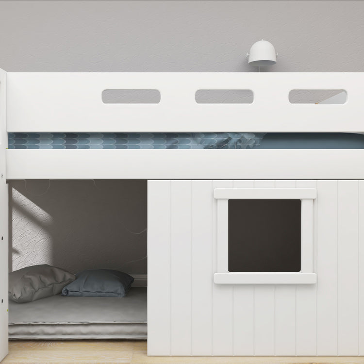 Mid sleeper NOR 200x90 Str. ladder & Tree hut White window