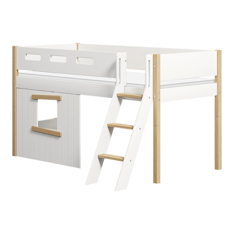 Mid sleeper NOR 200x90 Sl. ladder & Tree hut Oak window