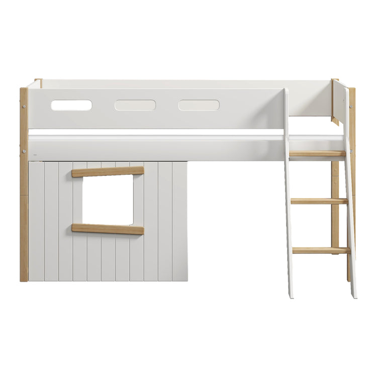 Mid sleeper NOR 200x90 Sl. ladder & Tree hut Oak window