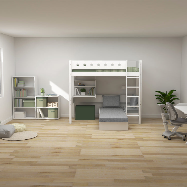Highslp. Str. Ladder Legs F.Wht 200x90 Casa+Desk Rail F.Wht.