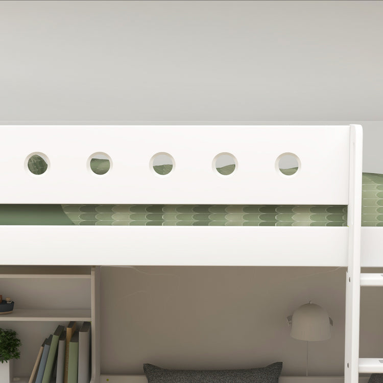 Highslp. Str. Ladder Legs F.Wht 200x90 Casa+Desk Rail F.Wht.