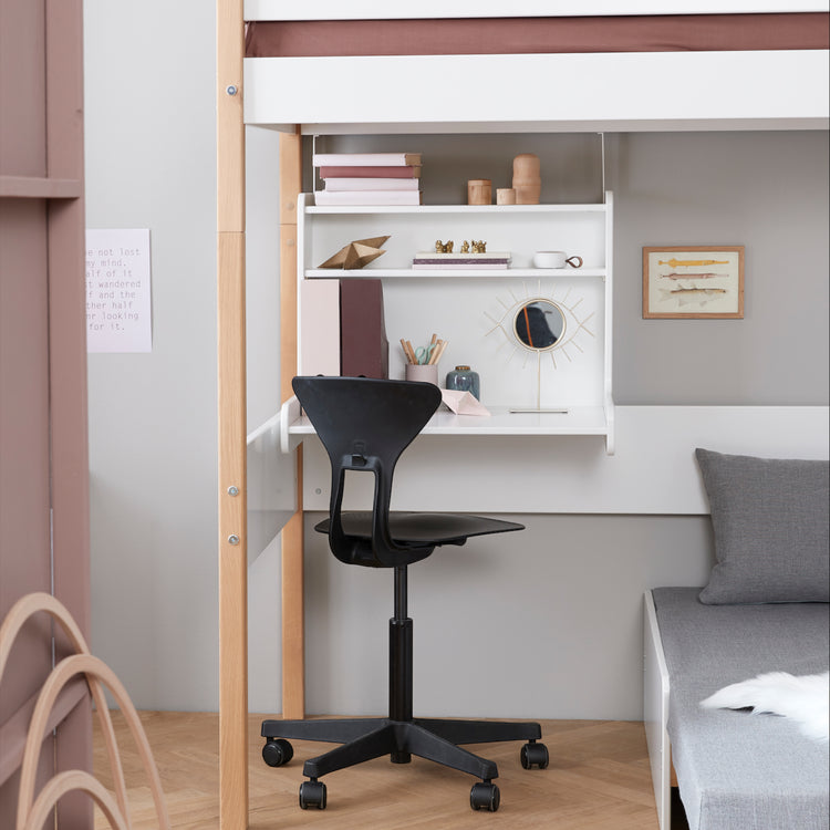 Highslp. Str. Ladder Legs Oak 200x90 Casa+Desk Rail F.Wht.