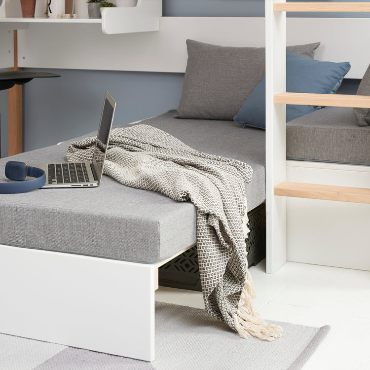 Highslp. Str. Ladder Legs Oak 200x90 Casa+Desk Rail F.Wht.