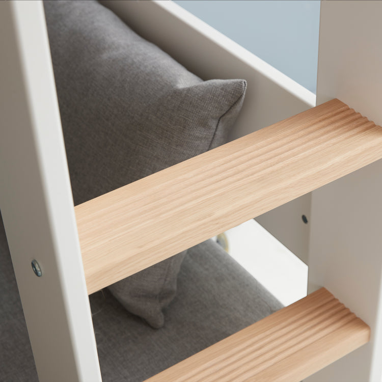 Highslp. Str. Ladder Legs Oak 200x90 Casa+Desk Rail F.Wht.