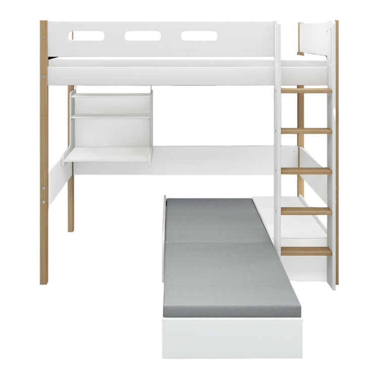 Highslp. Str. Ladder Legs Oak 200x90 Casa+Desk Rail F.Wht.