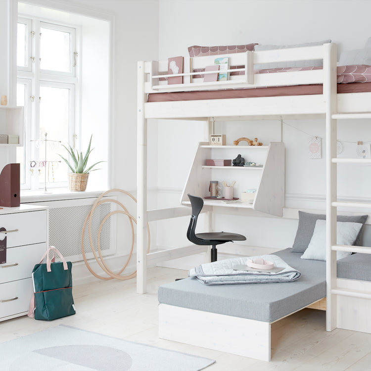 Highslp. Straight Ladder White 200x90 Casa+Desk         Line