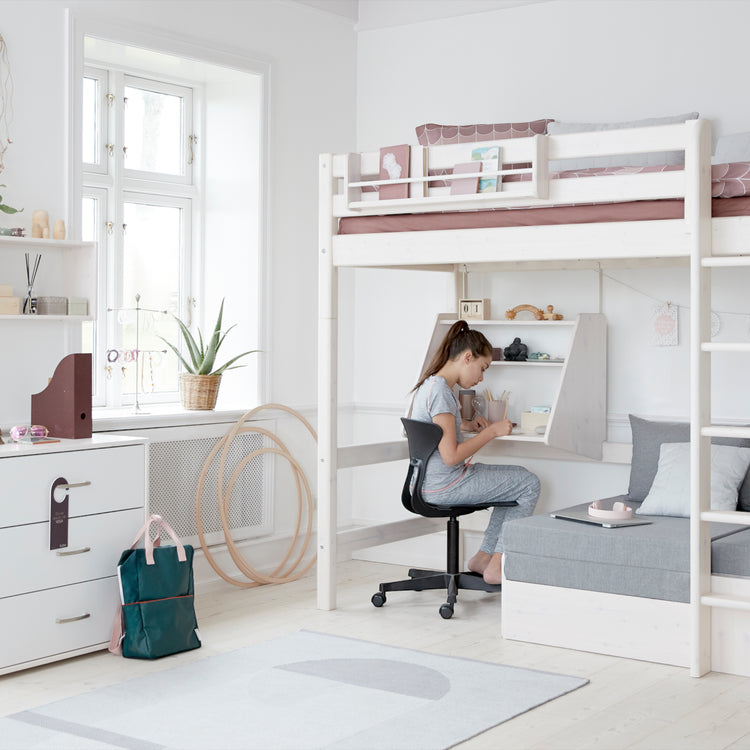 Highslp. Straight Ladder White 200x90 Casa+Desk         Line