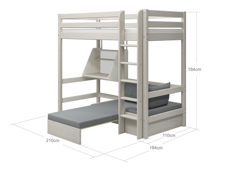 Highslp. Straight Ladder White 200x90 Casa+Desk         Line