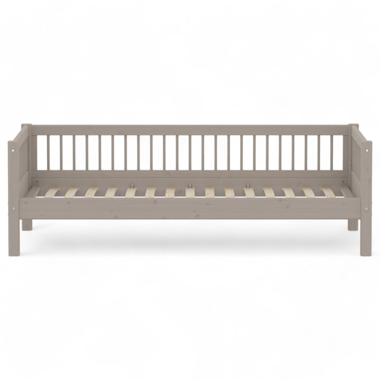 Single bed w. bars + safety w. bars back 200x90 Grey w.