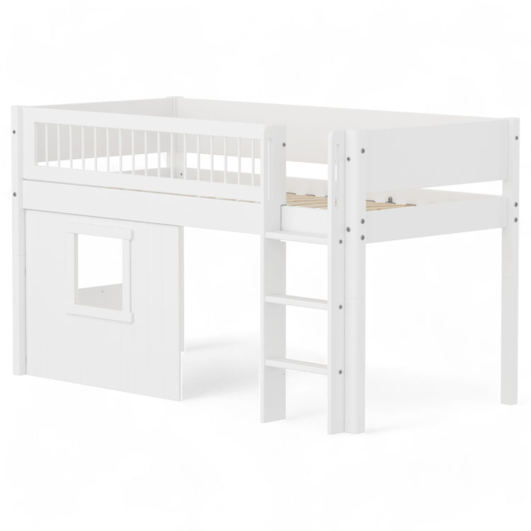 Mid sleeper WHITE crossbar Str. ladder & Tree hut Wht window