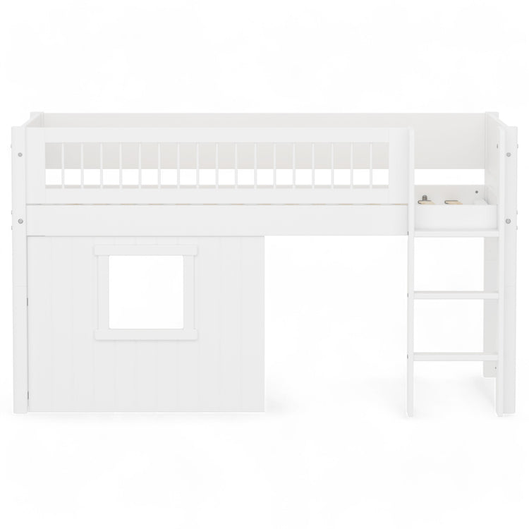 Mid sleeper WHITE crossbar Str. ladder & Tree hut Wht window