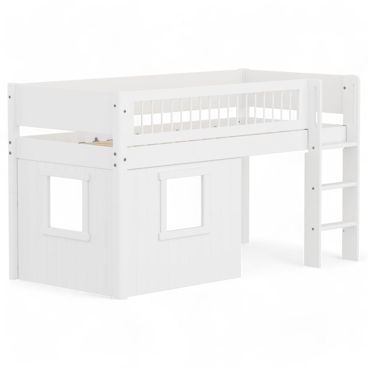 Mid sleeper WHITE crossbar Str. ladder & Tree hut Wht window
