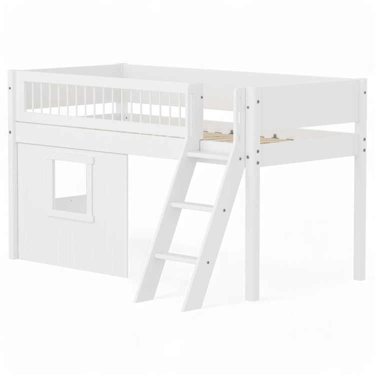 Mid sleeper WHITE crossbars Sl. ladder & Tree hut Wht window