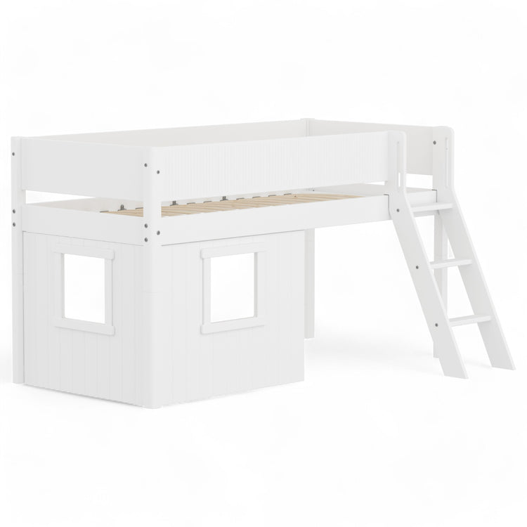 Mid sleeper WHITE Grooves Sl. ladder & Tree hut Wht window