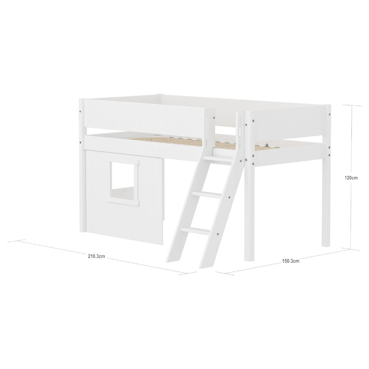 Mid sleeper WHITE Grooves Sl. ladder & Tree hut Wht window