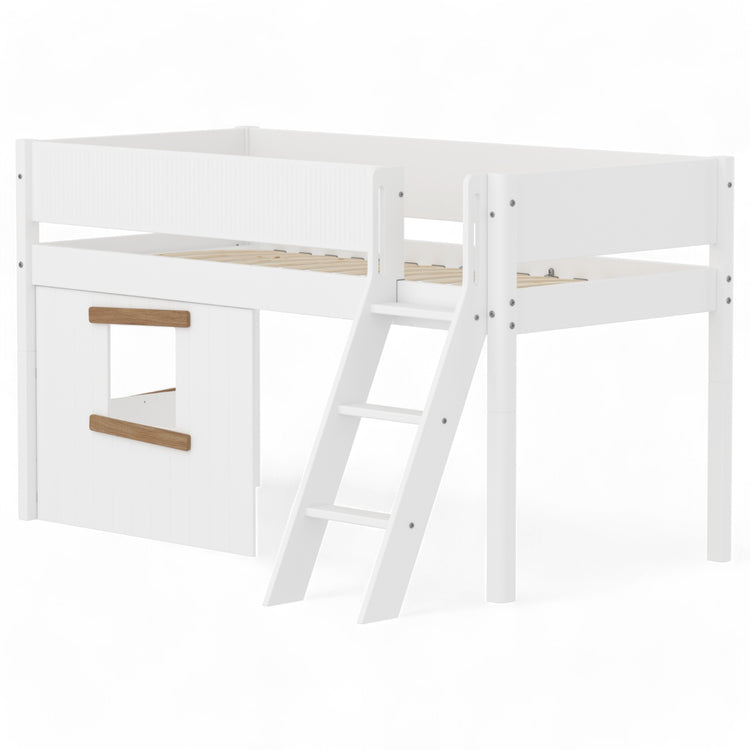 Mid sleeper WHITE Grooves Sl. ladder & Tree hut Oak window