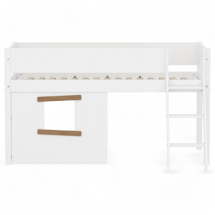 Mid sleeper WHITE Grooves Sl. ladder & Tree hut Oak window