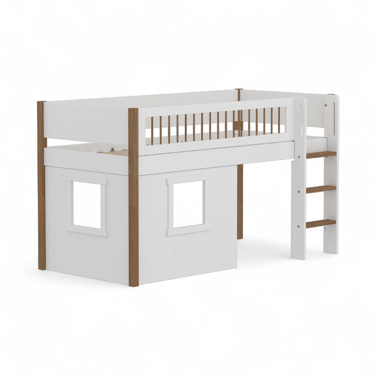 Mid sleeper NOR Crossbars Str. ladder & Tree hut Wht window