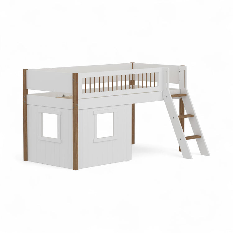 Mid sleeper NOR Crossbars Sl. ladder & Tree hut Wht window