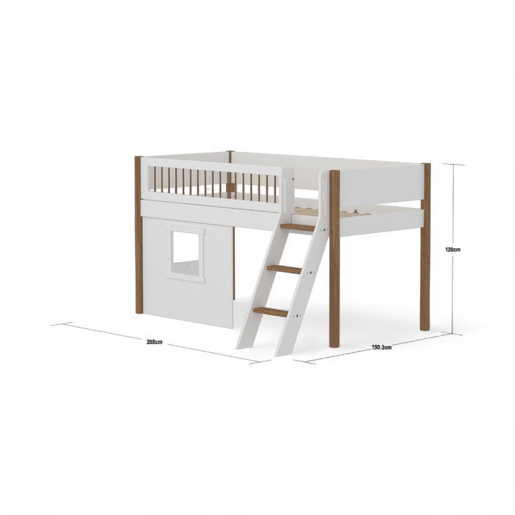 Mid sleeper NOR Crossbars Sl. ladder & Tree hut Wht window