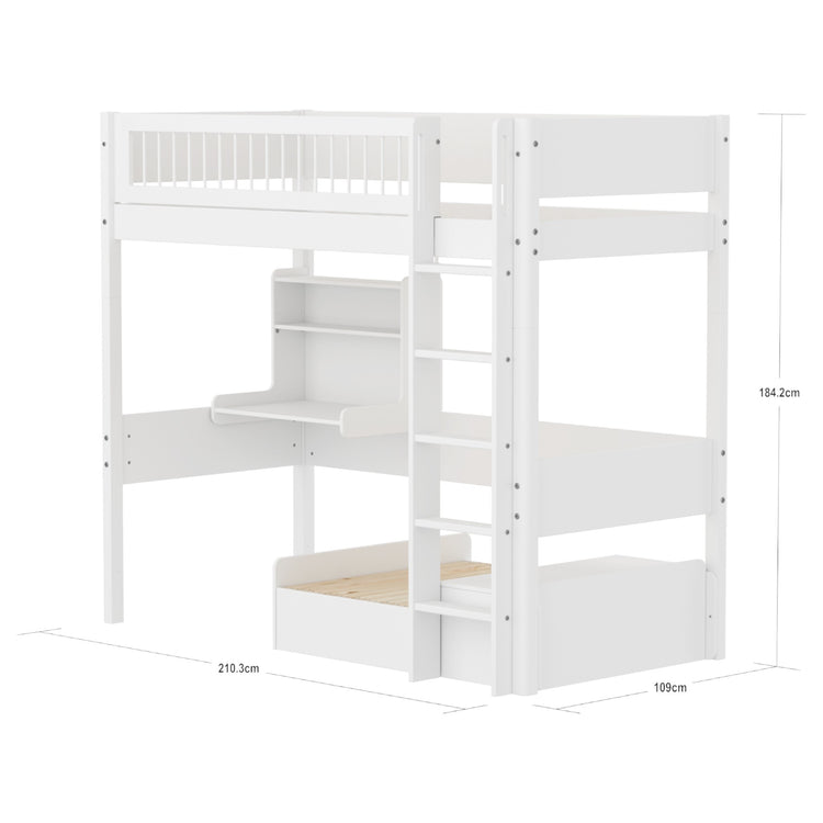 Highslp. Str. Ladder F.Wht Crossbars Casa+Desk Rail F.Wht.