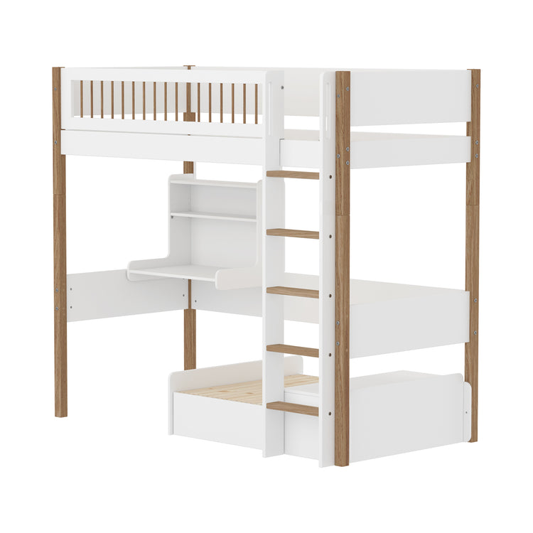 Highslp. Str. Ladder Legs Oak Crossbar Casa+Desk Rail F.Wht.