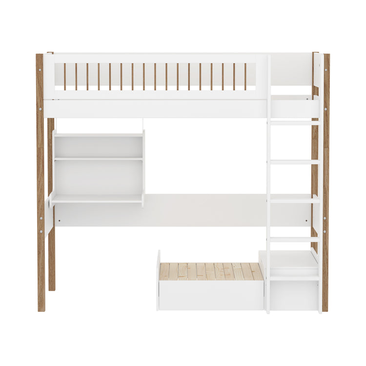 Highslp. Str. Ladder Legs Oak Crossbar Casa+Desk Rail F.Wht.