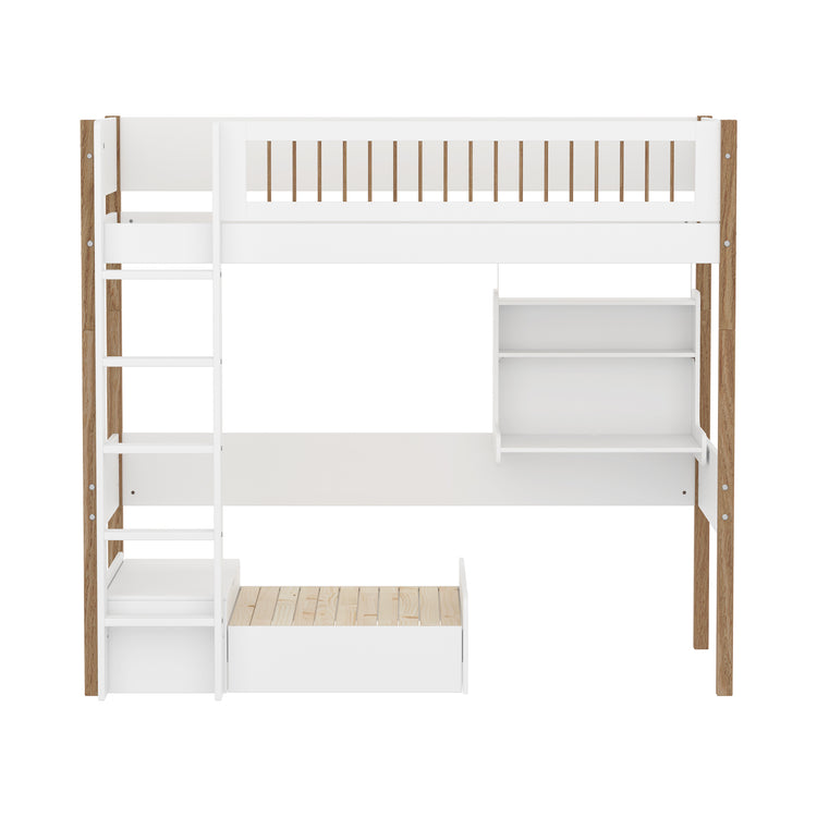 Highslp. Str. Ladder Legs Oak Crossbar Casa+Desk Rail F.Wht.