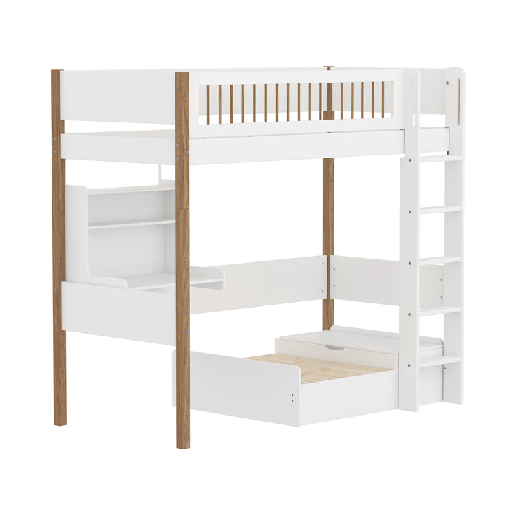 Highslp. Str. Ladder Legs Oak Crossbar Casa+Desk Rail F.Wht.