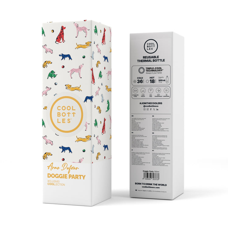 COOL BOTTLES. Ανοξείδωτο μπουκάλι-θερμός Σκυλάκια 500ml